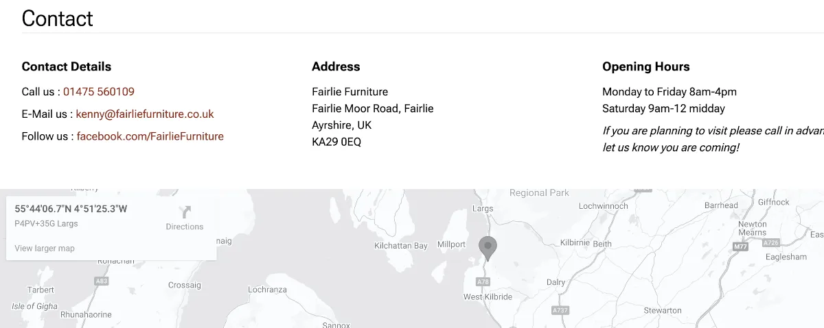 Nice montone map on contact page