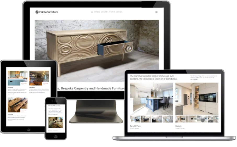 Fairlie Furniture screenshots on various different devices