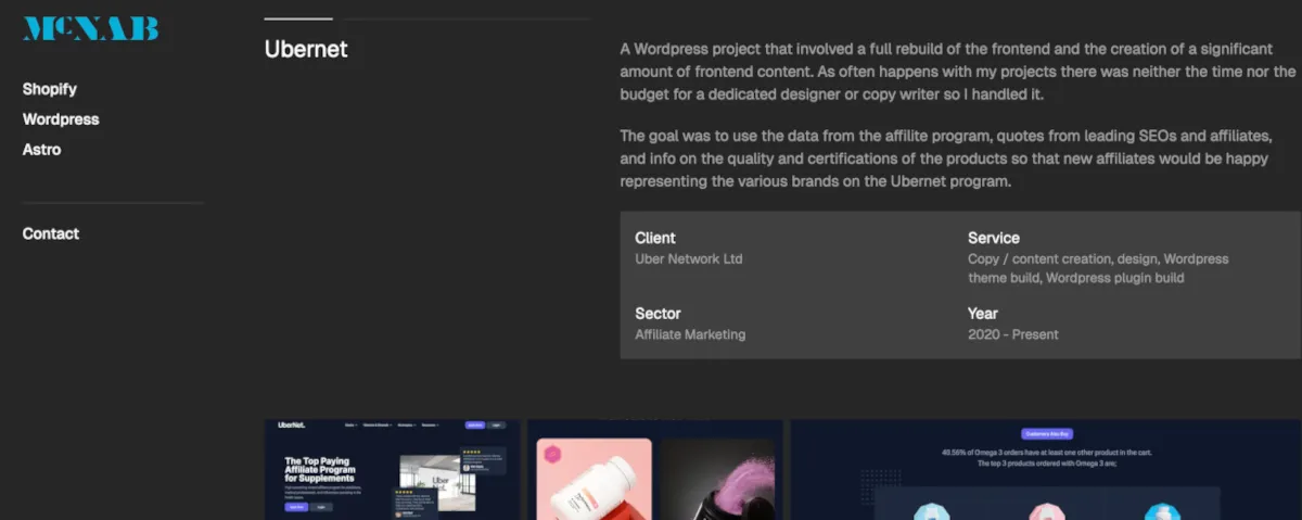 Ubernet details, stats and tops of images