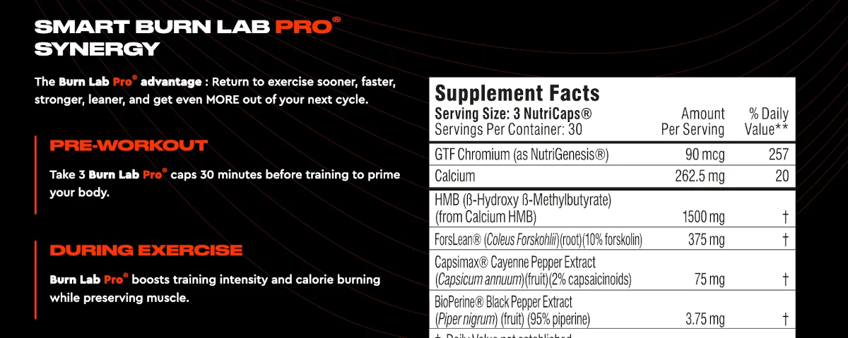 Supplement facts section