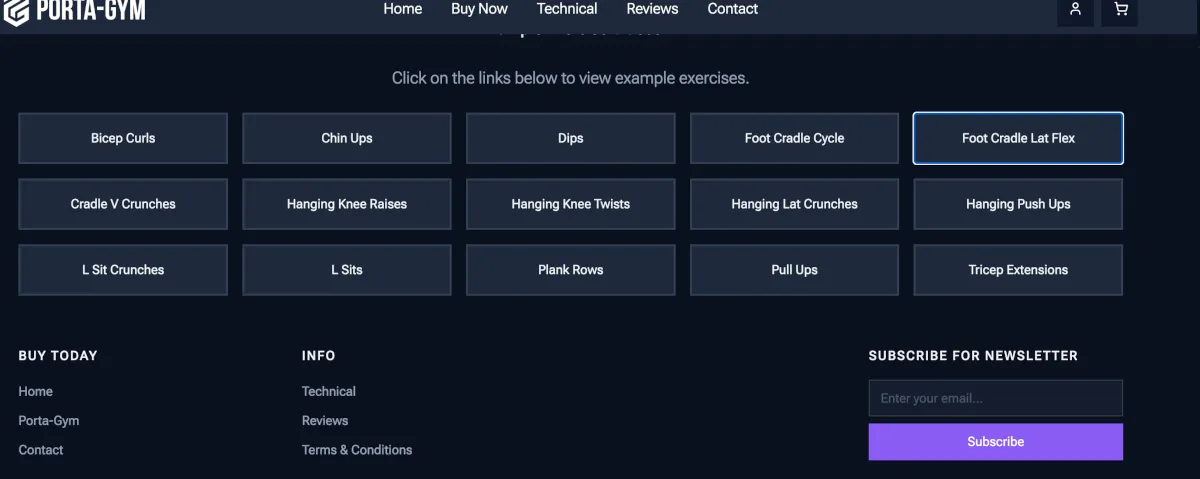 Footer video links