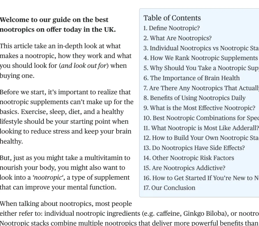Good old 'Easy Table Of Contents'