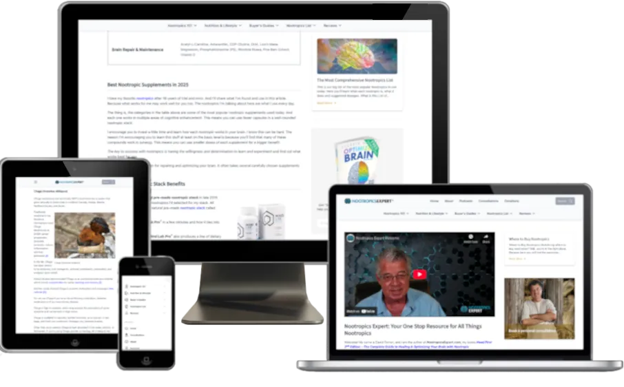 Nootropics Expert screenshots on various different devices
