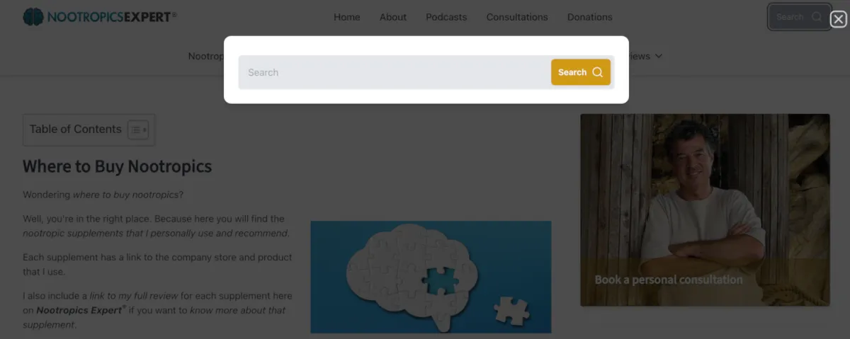 Search function was powered by Sentien AI as trial
